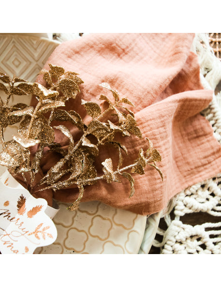 6 клонки евкалипт с медни брокатени частици 17 cm 