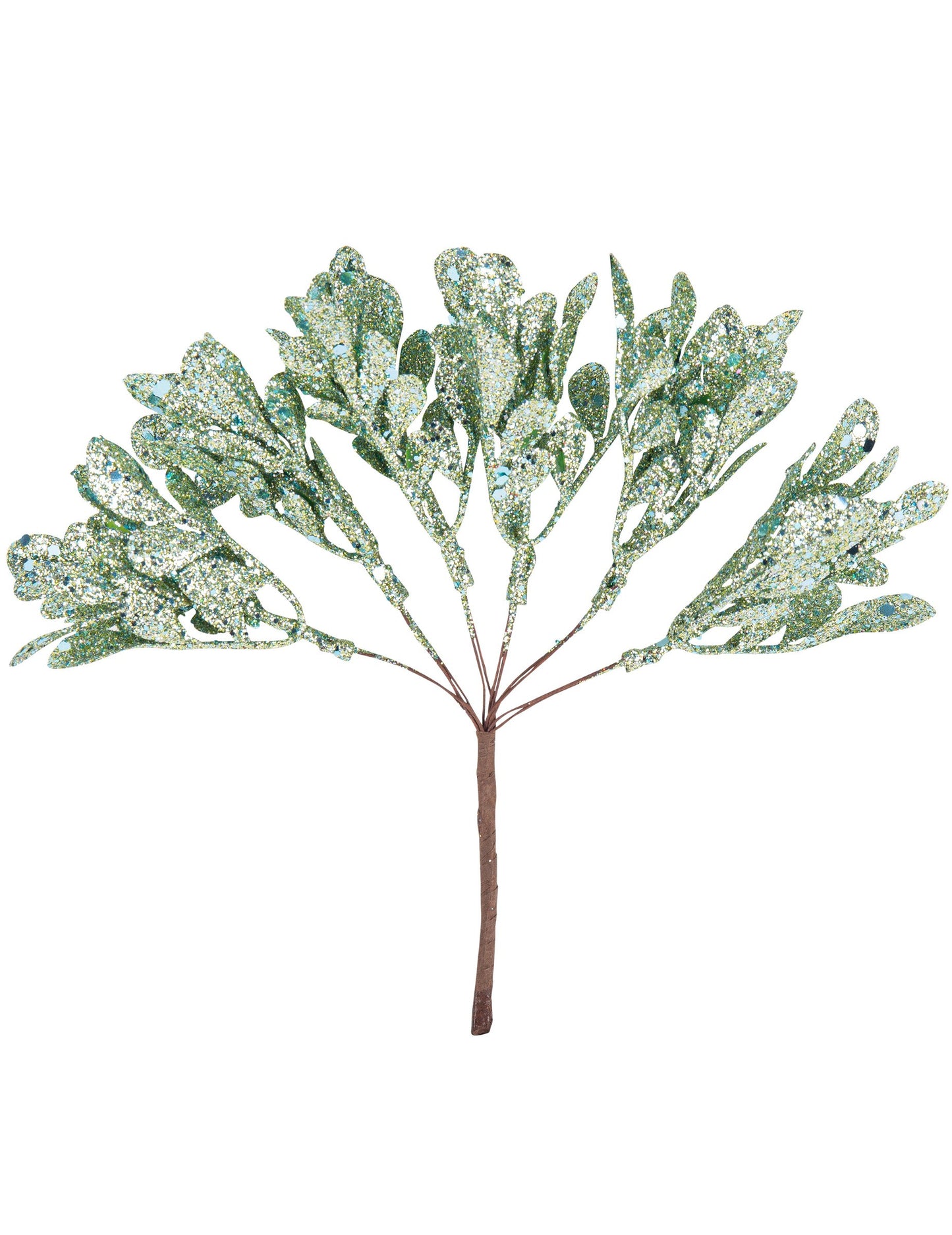 6 клонки на ментово стъбло с блясък 16 cm за Коледа