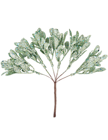6 клонки на ментово стъбло с блясък 16 cm за Коледа