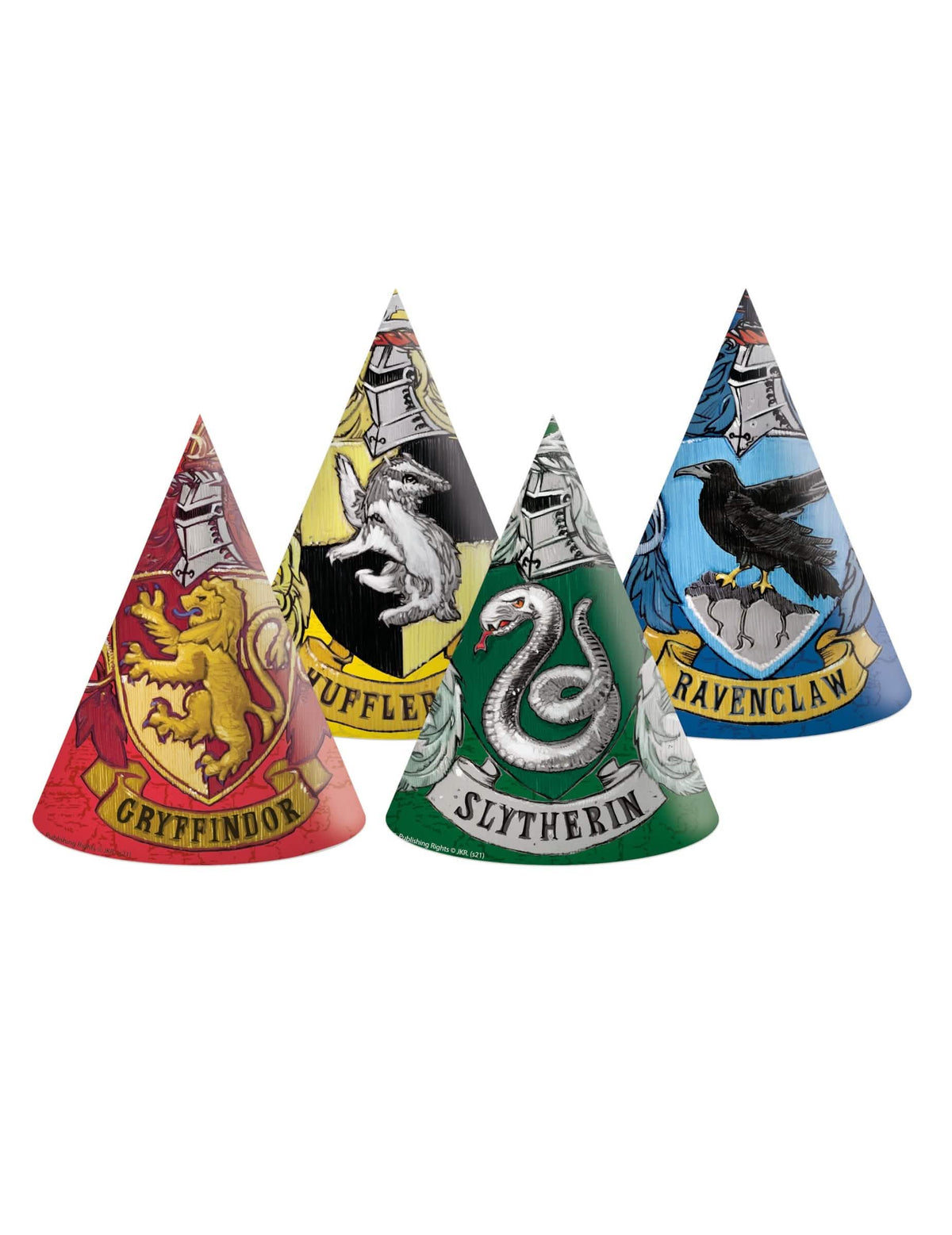 картонени парти шапки Harry Potter за дете в много цветове с гербовете на четирите къщи