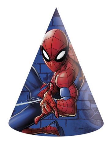 6 картонени парти шапки Spiderman™ 