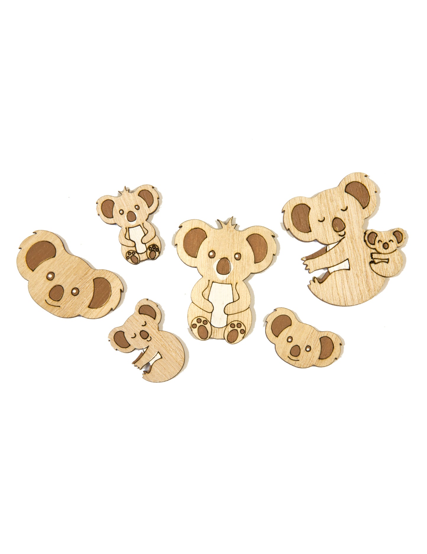 6 дървени конфети от Koala 3,5 cm