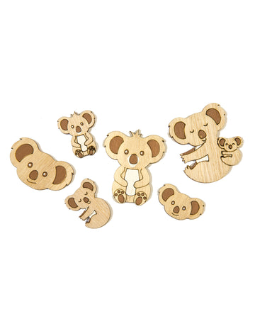 6 дървени конфети от Koala 3,5 cm