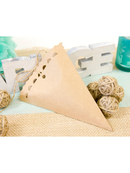 6 крафт картонени конусообразни контейнера 15 cm 