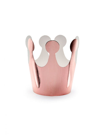 Couronnes en carton de princesse pour enfant rose gold métallisées
