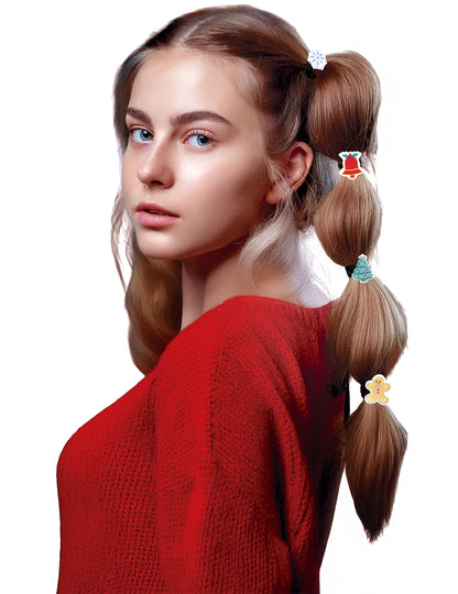 6 коледни ластици за коса
