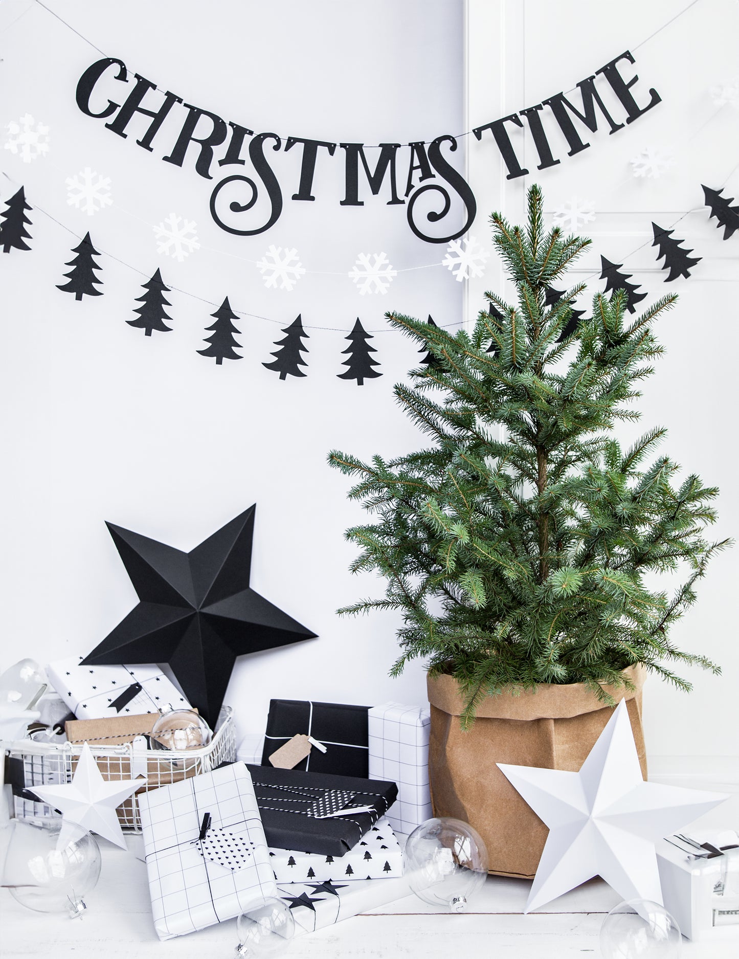 6 звезди за окачване на 3D бяла Коледа