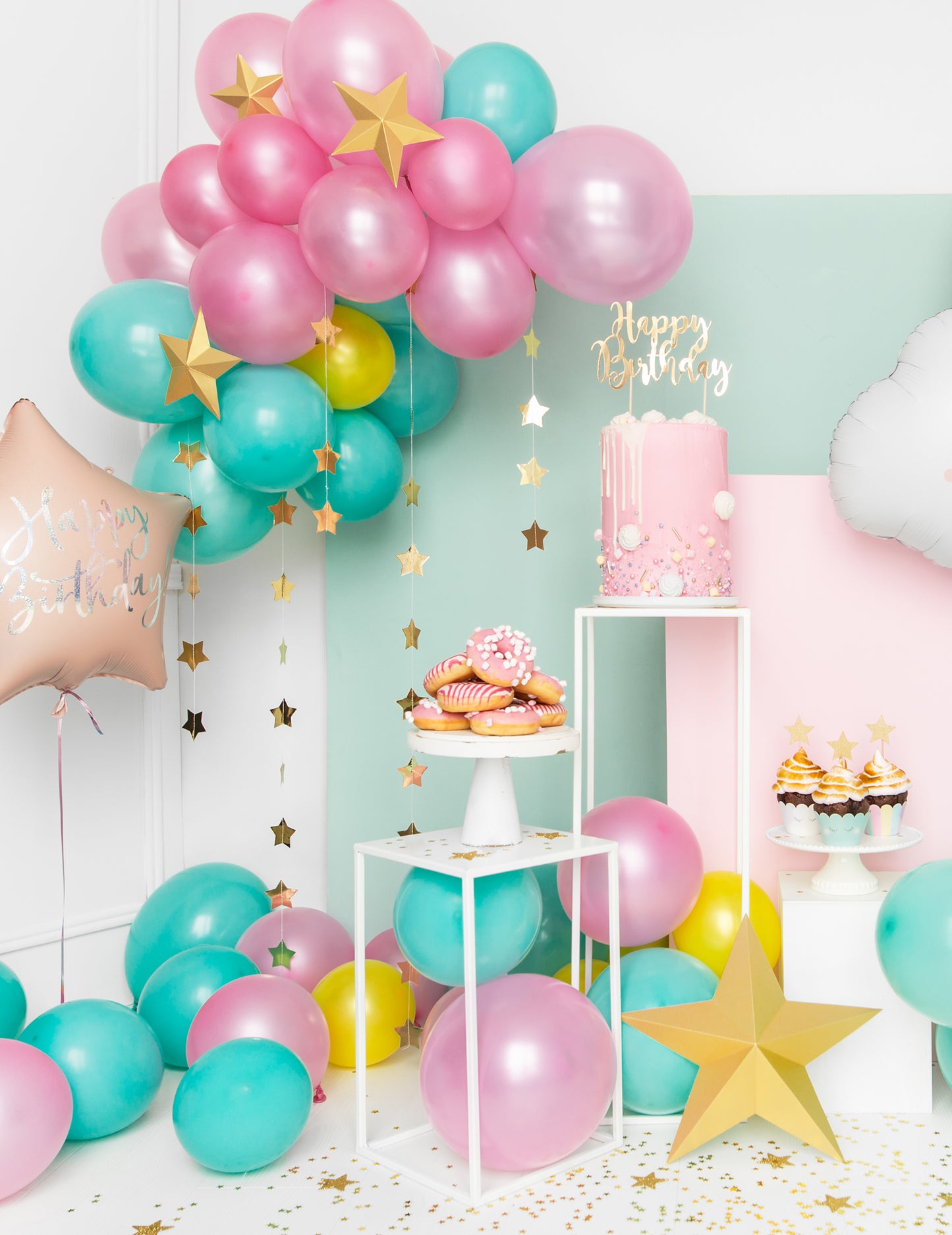 6 звезди за окачване на 3D Златна Коледа