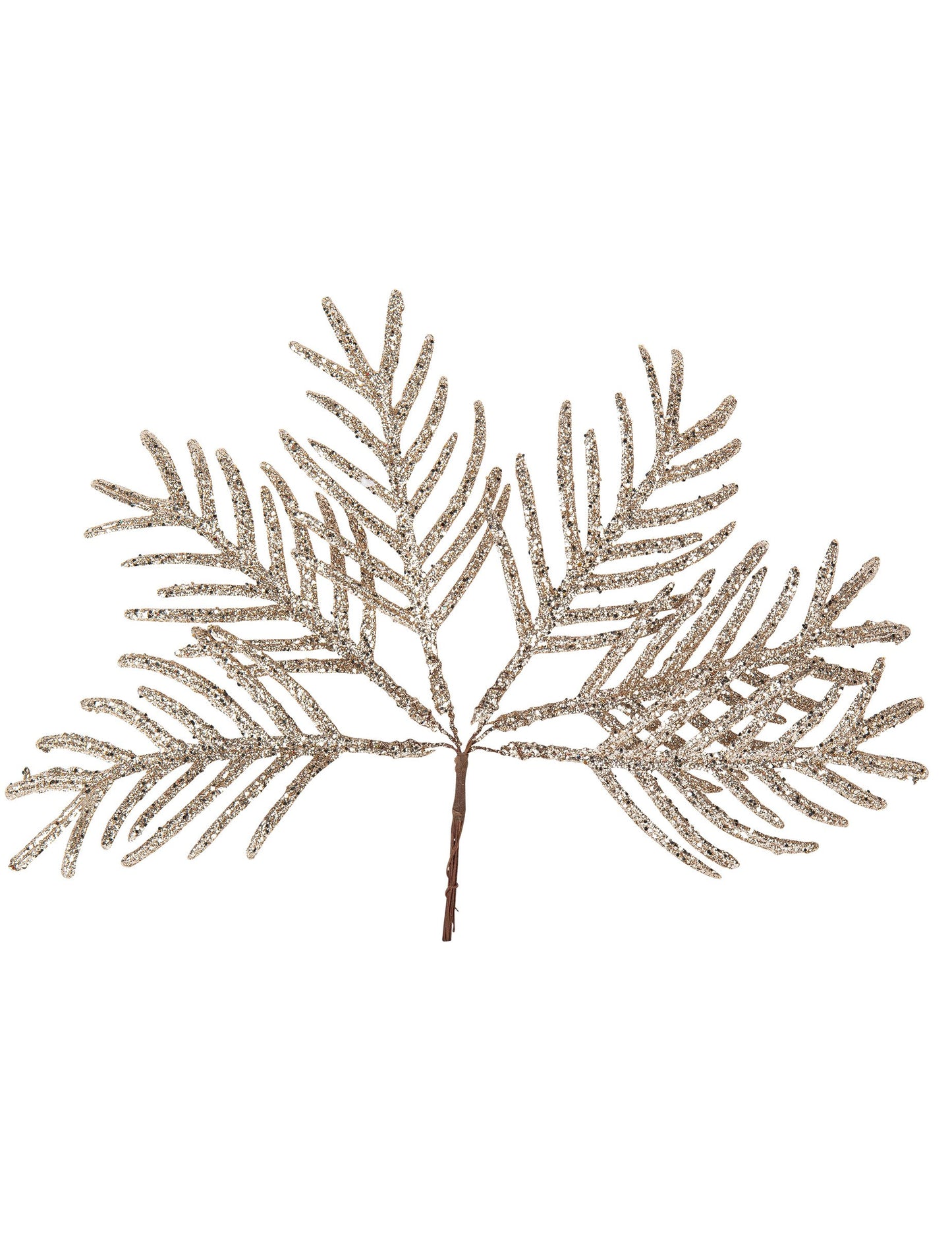 Feuilles tropicales pour décoration champagne pailleté sur tige