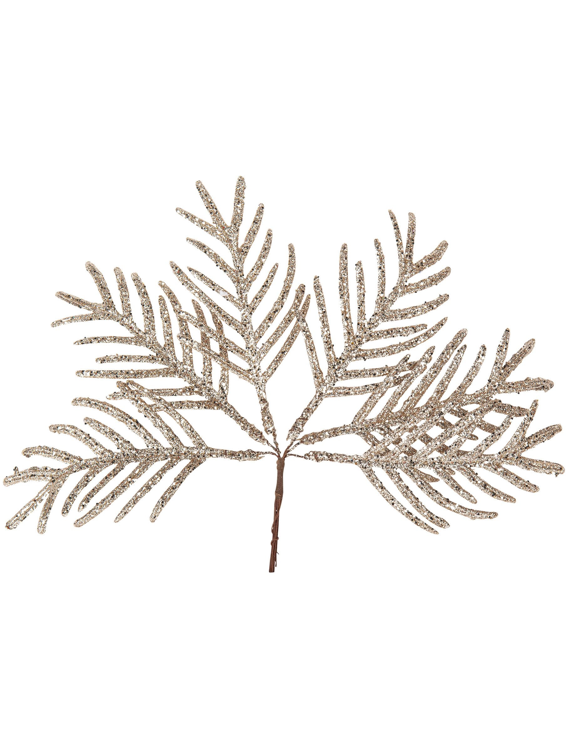 Feuilles tropicales pour décoration champagne pailleté sur tige