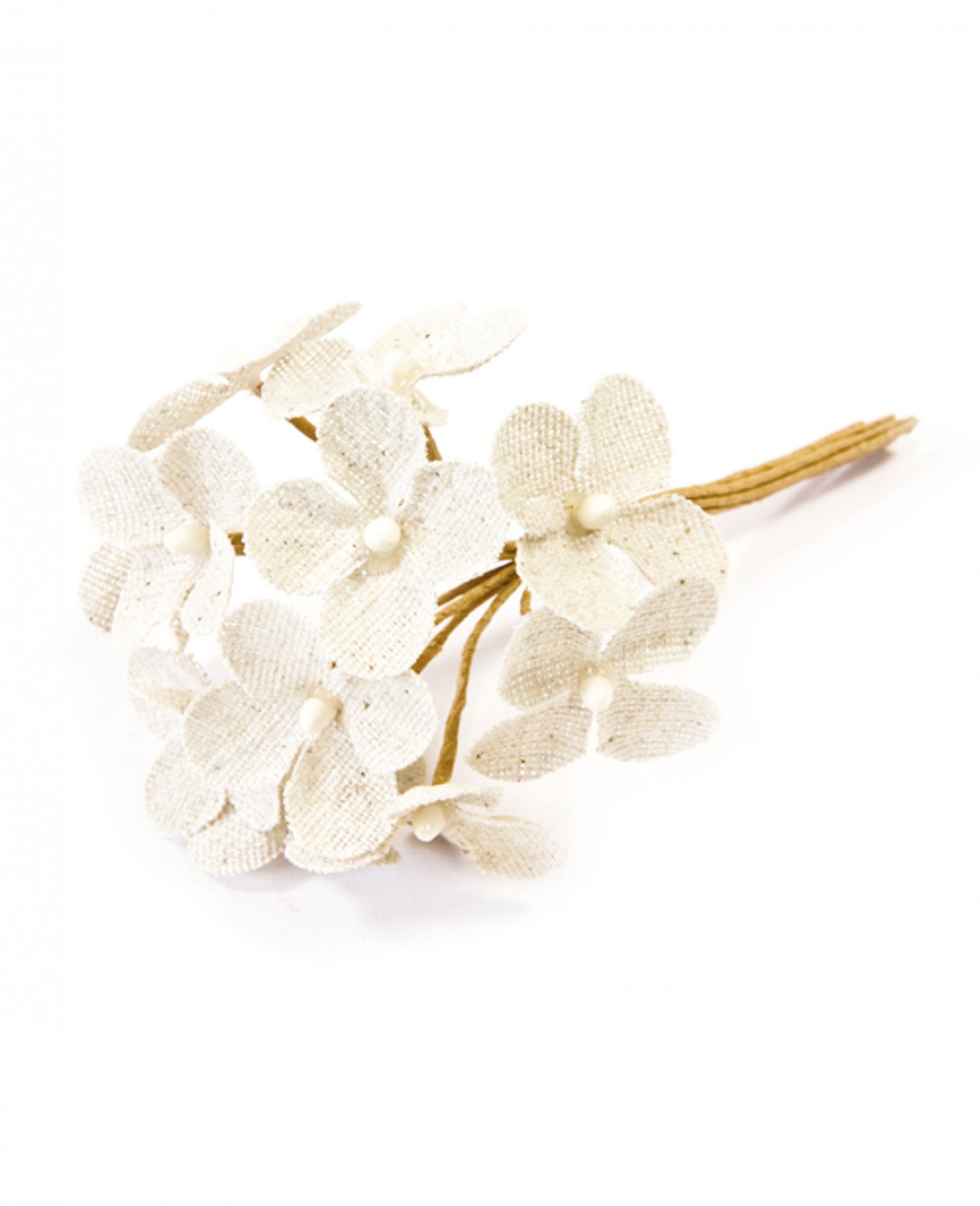 12 изкуствени цветя от канава в цвят слонова кост, 3,5 x 12 cm