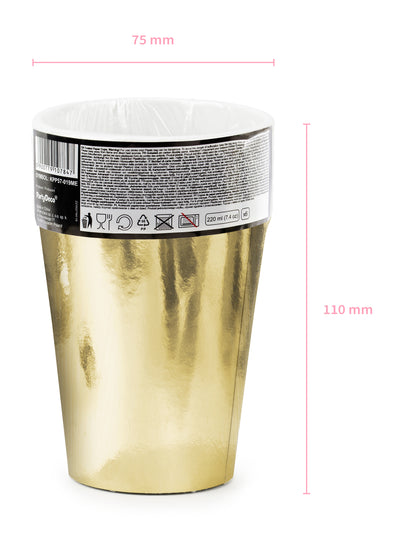 6 златни чаши 220 мл