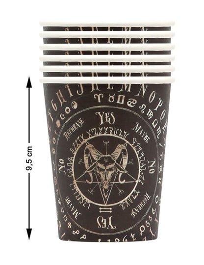 Détail des dimensions des gobelets en carton ouija