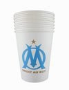 Gobelets OM pour supporter blancs avec logo bleu et étoile or