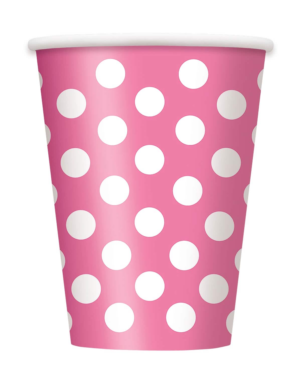 Gobelets à pois pour fête rose et blanc