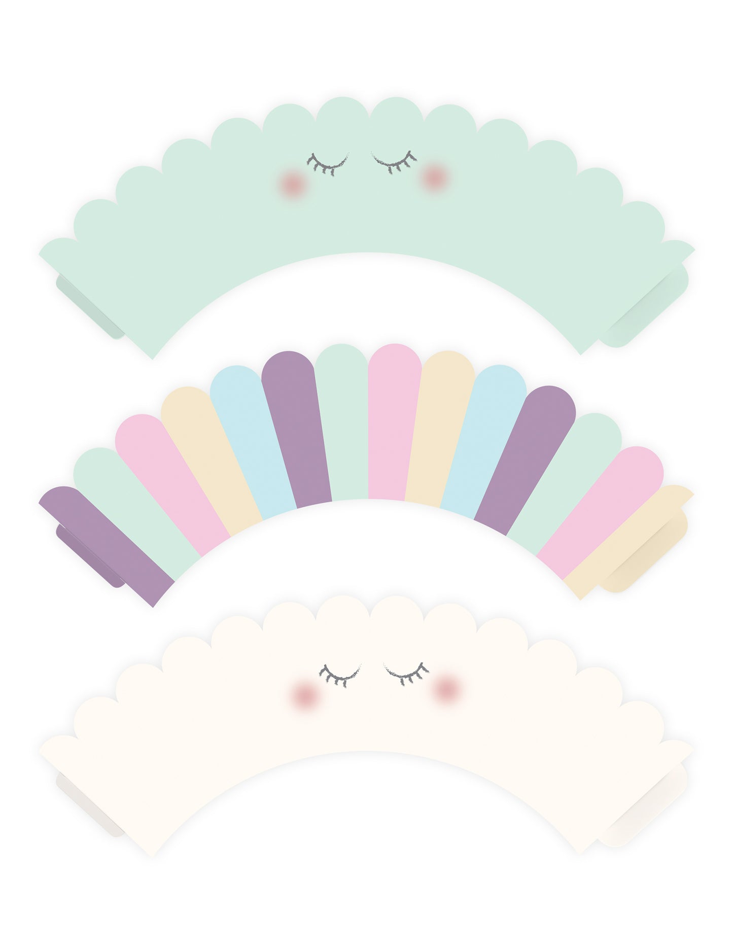 6 топера за мъфини с еднорог 7,5 x 5 cm пастел