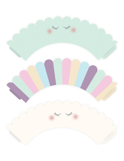 6 топера за мъфини с еднорог 7,5 x 5 cm пастел