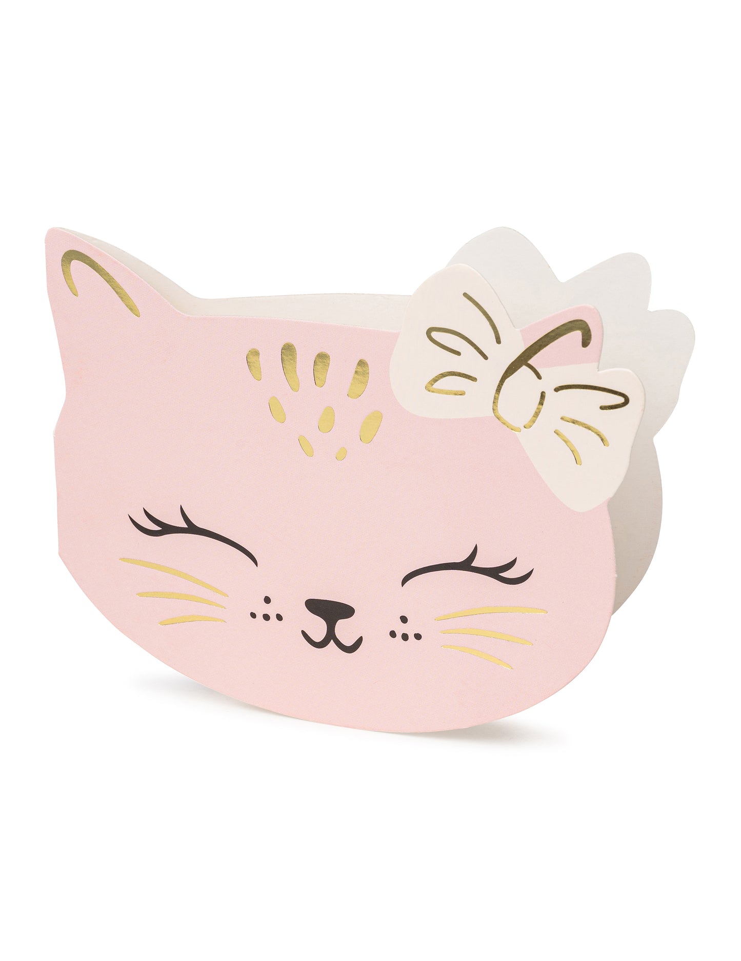 6 покани с розови пликове с котенца за рожден ден