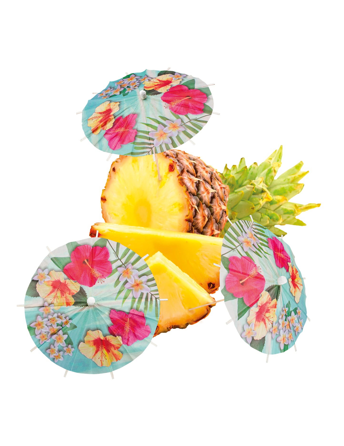 6 Хавайски парти чадърчета за коктейли 18 cm 