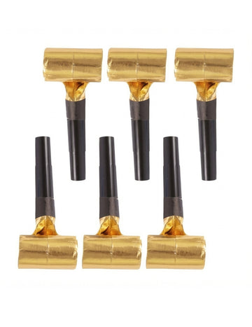 6 черно-златни парти свирки 