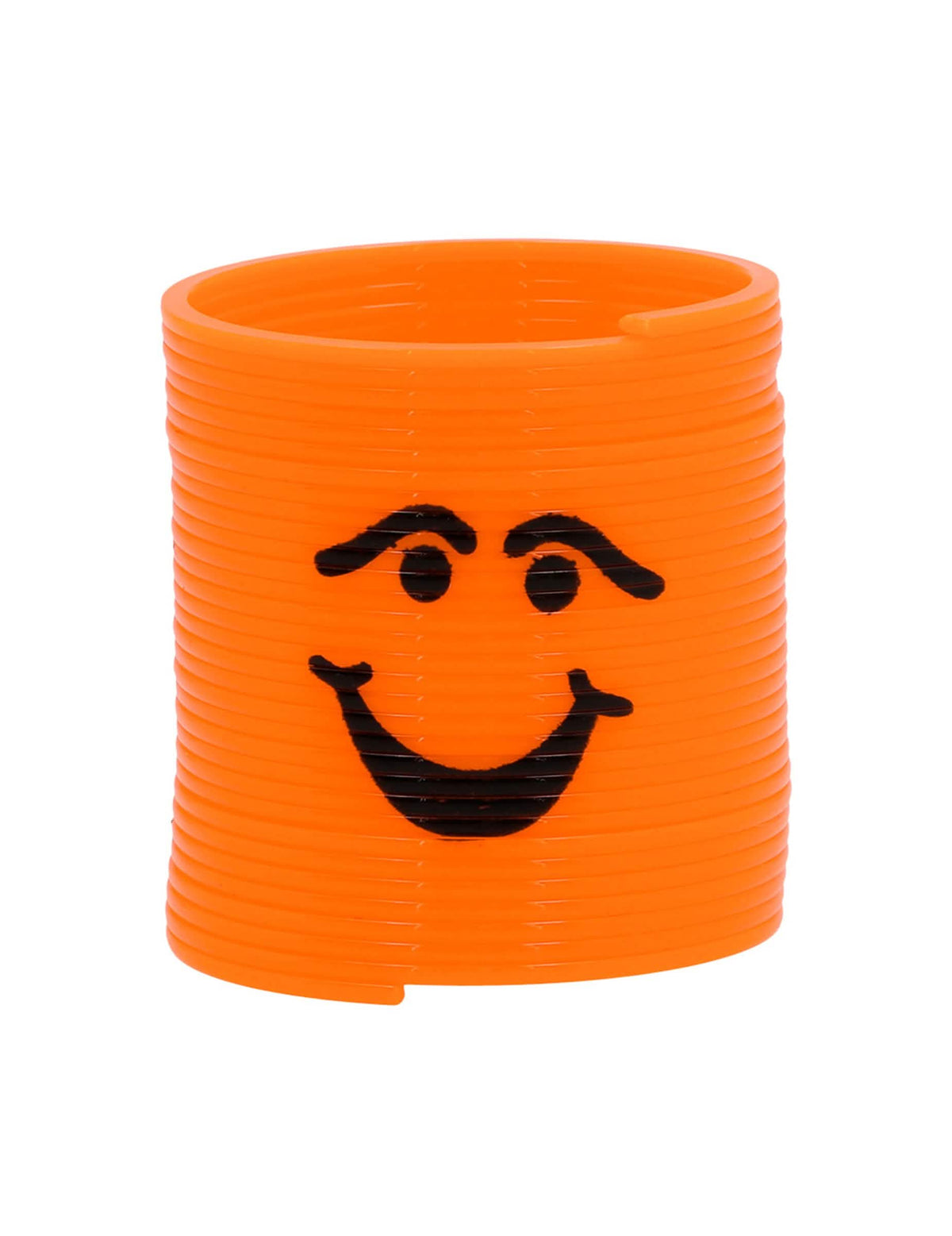 Zoom sur le ressort orange à grand sourire du Slinkies Smileys