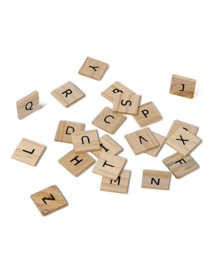 60 дървени букви от азбуката, стил Скрабъл 2 cm за декорация на маса