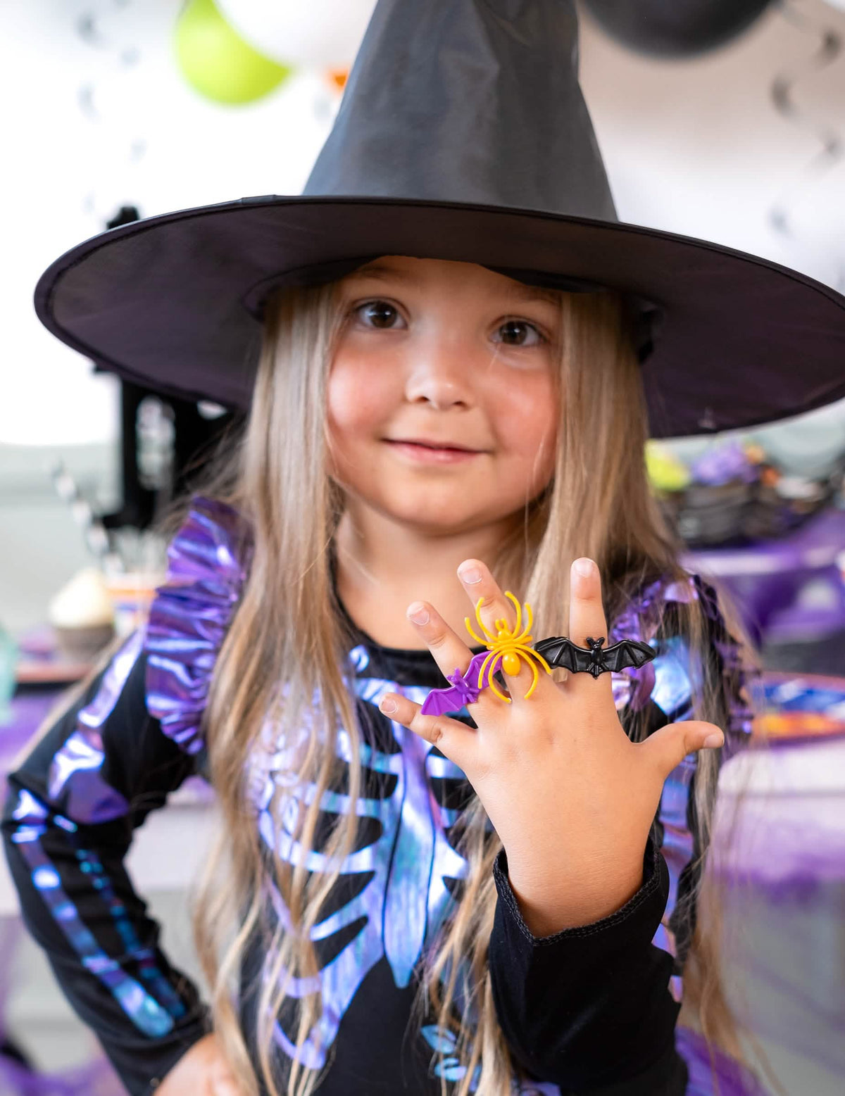 Пръстени прилепи и паяци halloween за дете многоцветни от пластмаса