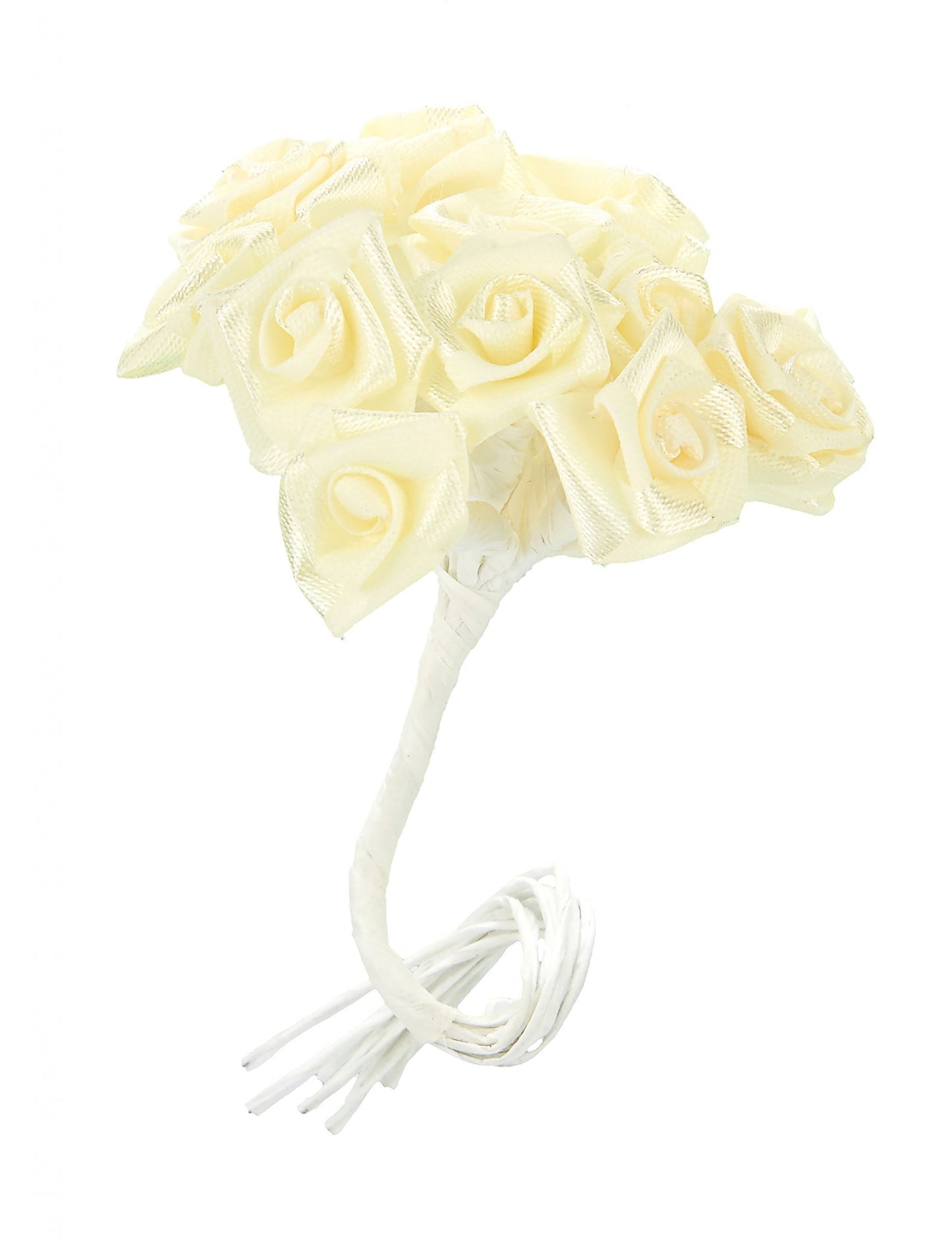 48 мини сатенени рози в цвят слонова кост 1 x 8 cm за сватба 