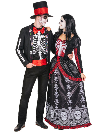 Костюм на мексиканска двойка Dia de los Muertos за възрастни