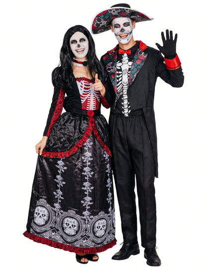 Костюм за двойка скелети Dia de los Muertos за възрастни