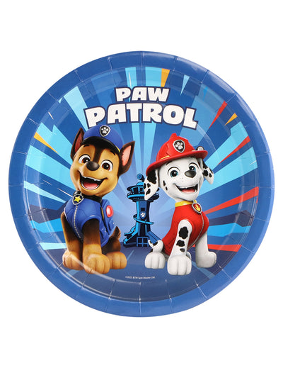 Assiettes Pat'patrouille pour enfant bleues avec Chase et Marshall