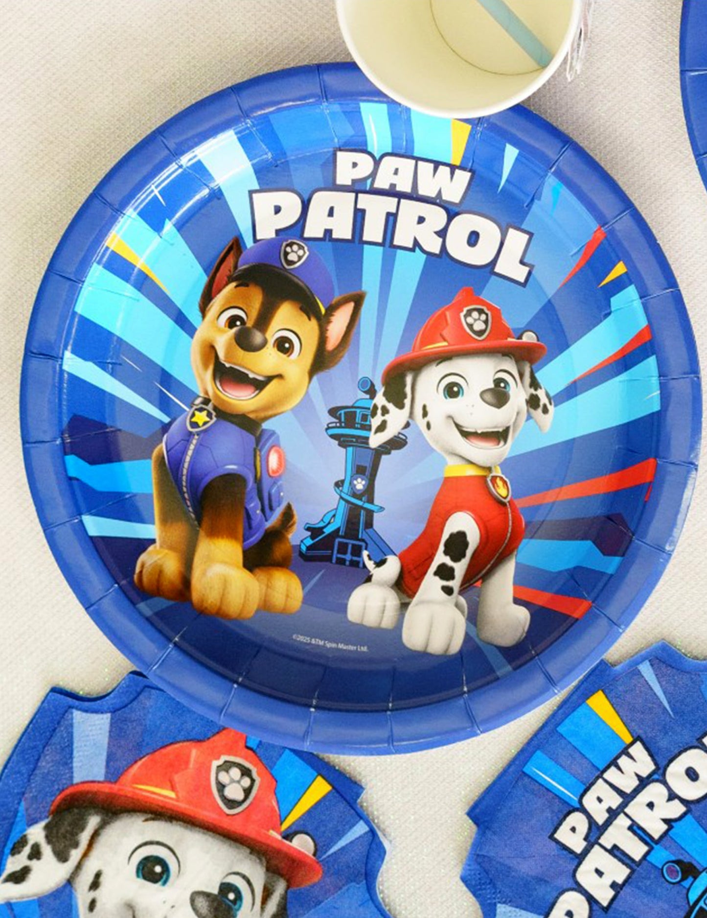 8 сини картонени чинии Pat'patrouille™ 23 cm