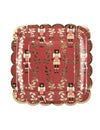 Assiettes casse-noisette festif pour fête rouges et dorées carrées