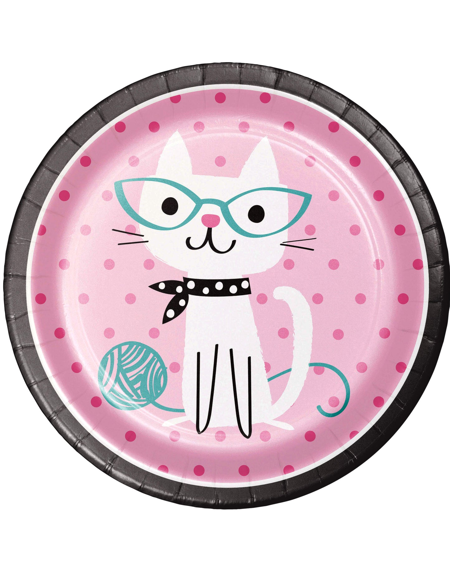 8 картонени чинии с форма на котка 22 cm роза за рожден ден