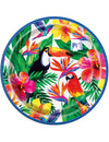 Assiettes en carton Palm Tropical Luau pour fête avec motifs oiseaux et fleurs exotiques
