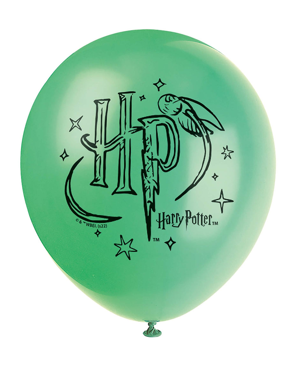 Крупен план върху зеления балон от латексовите балони Harry Potter
