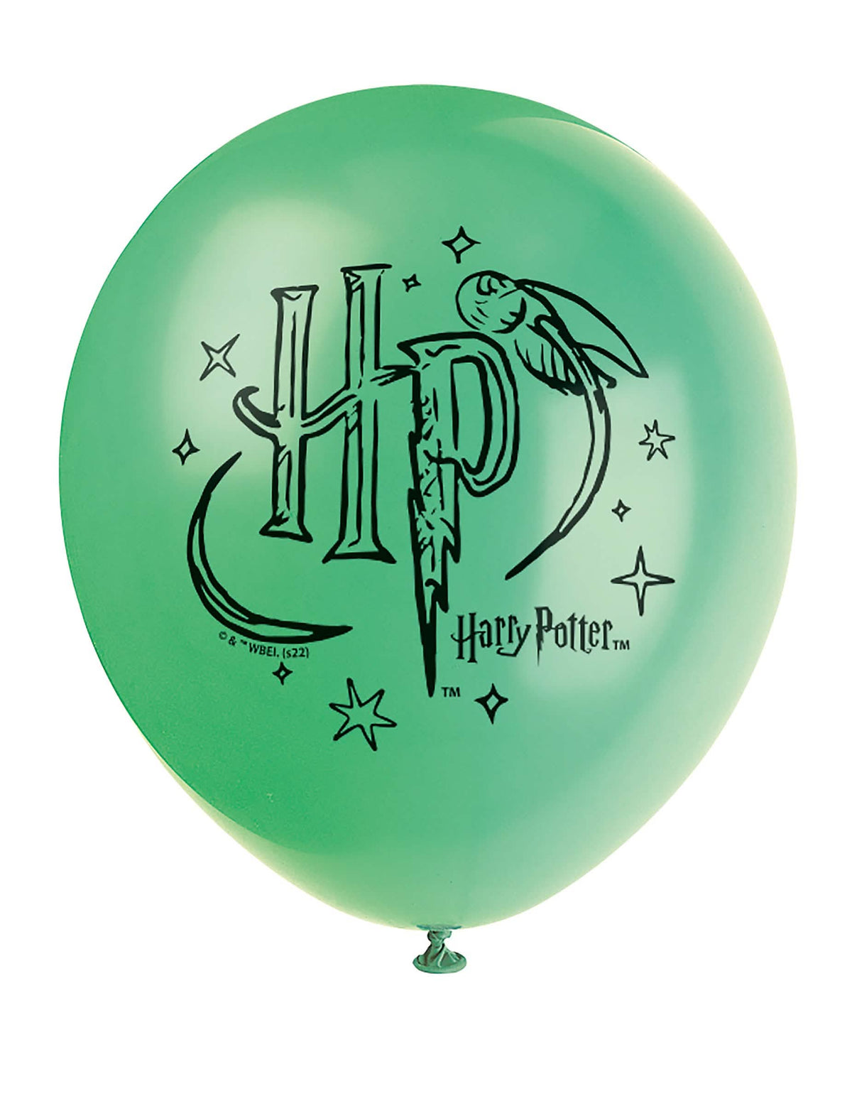 Крупен план върху зеления балон от латексовите балони Harry Potter
