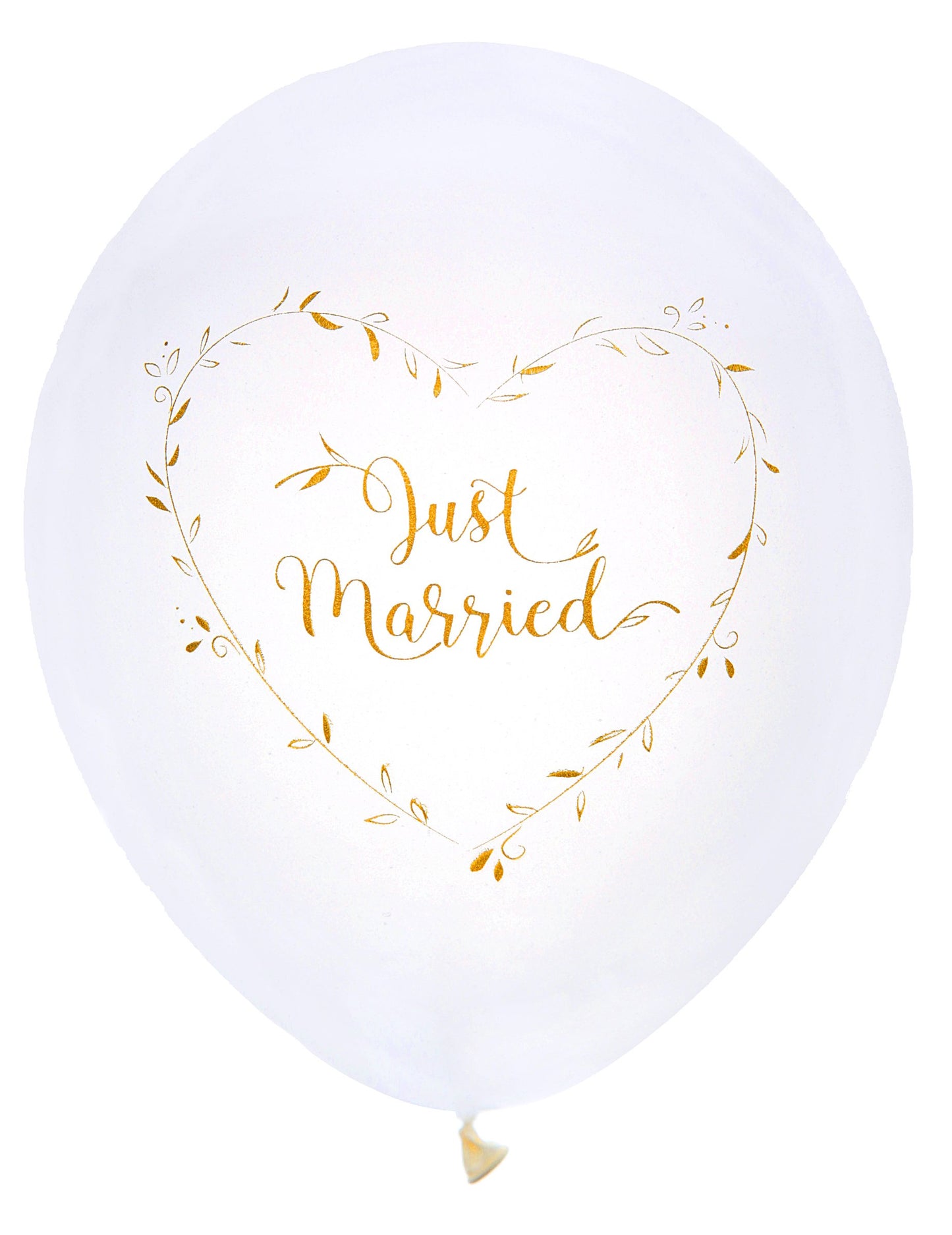 8 латекс балона току -що се ожениха за бяло и злато 23 см
