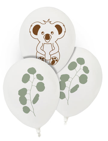 8 латексови балона с коала и евкалипт 25 cm 