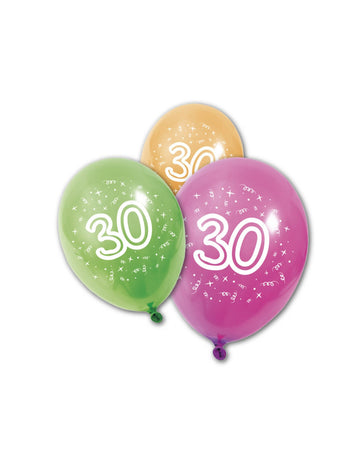 8 латекс балони рожден ден 30 години 30 cm