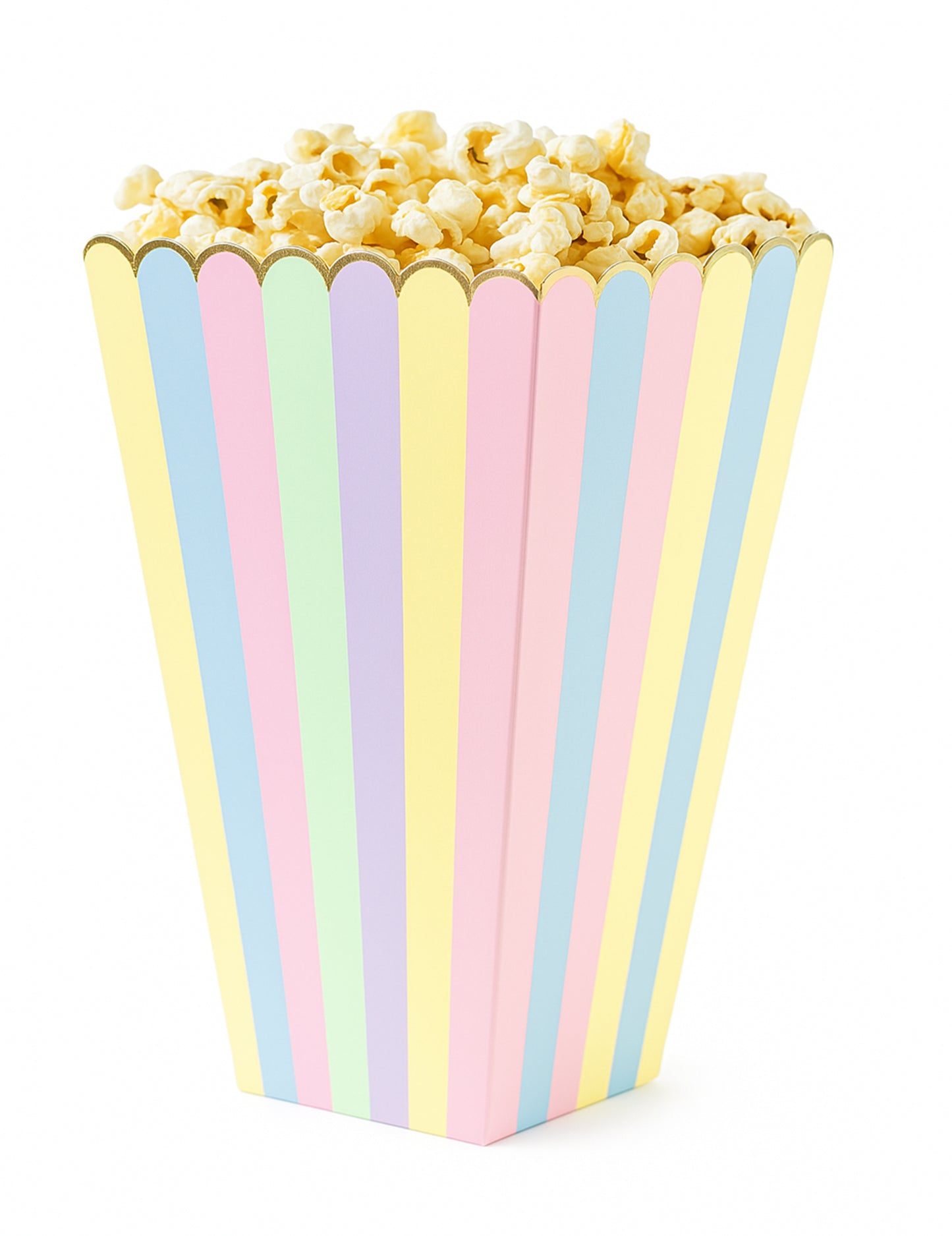 8 кутии за пуканки в дъга и злато 12,5 x 7 cm от картон 