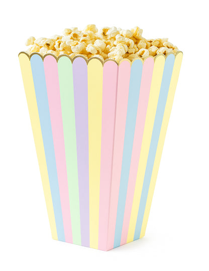 8 кутии за пуканки в дъга и злато 12,5 x 7 cm от картон 