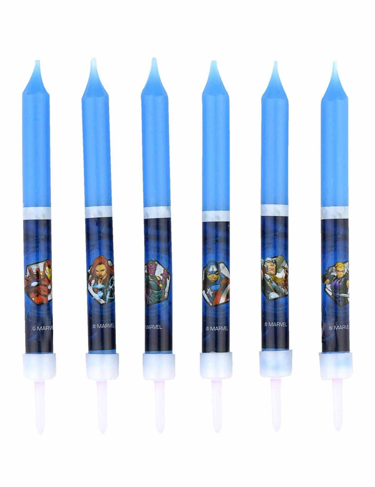 Bougie anniversaire Avengers pour enfant bleue