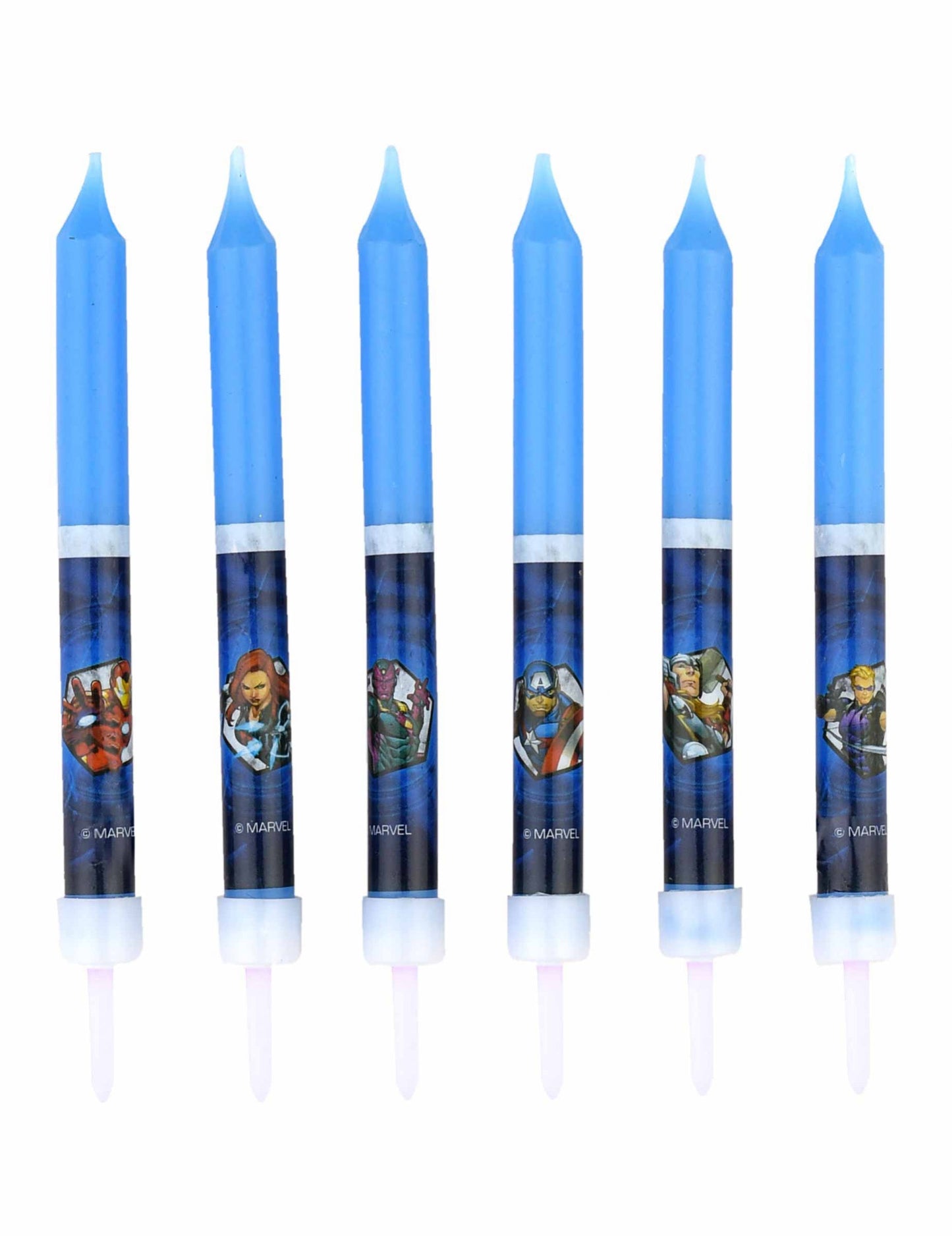 Bougie anniversaire Avengers pour enfant bleue