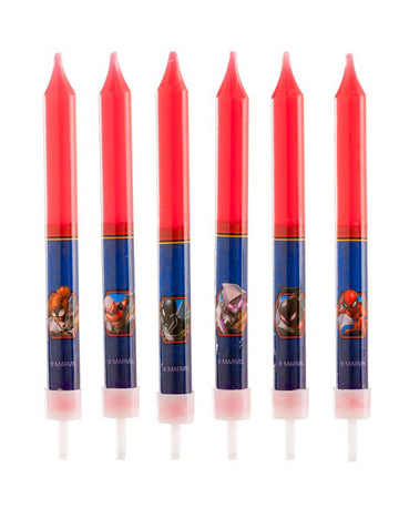 8 свещи за рожден ден Спайдърмен™ 9 cm