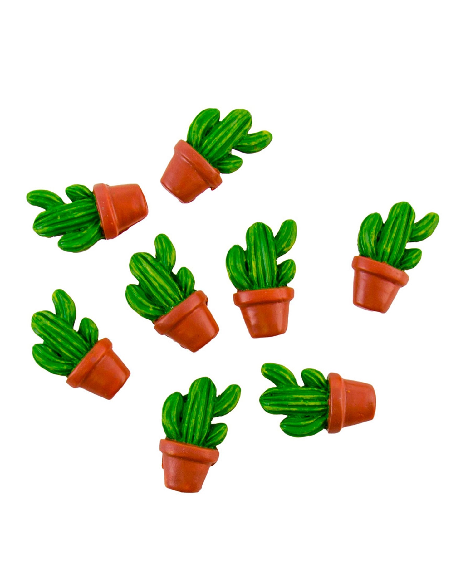 8 самозалепващи се кактуса в саксии 3 x 2,8 cm смола