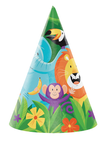 8 парти шапки с животни за сафари в джунглата 16 x 11 cm