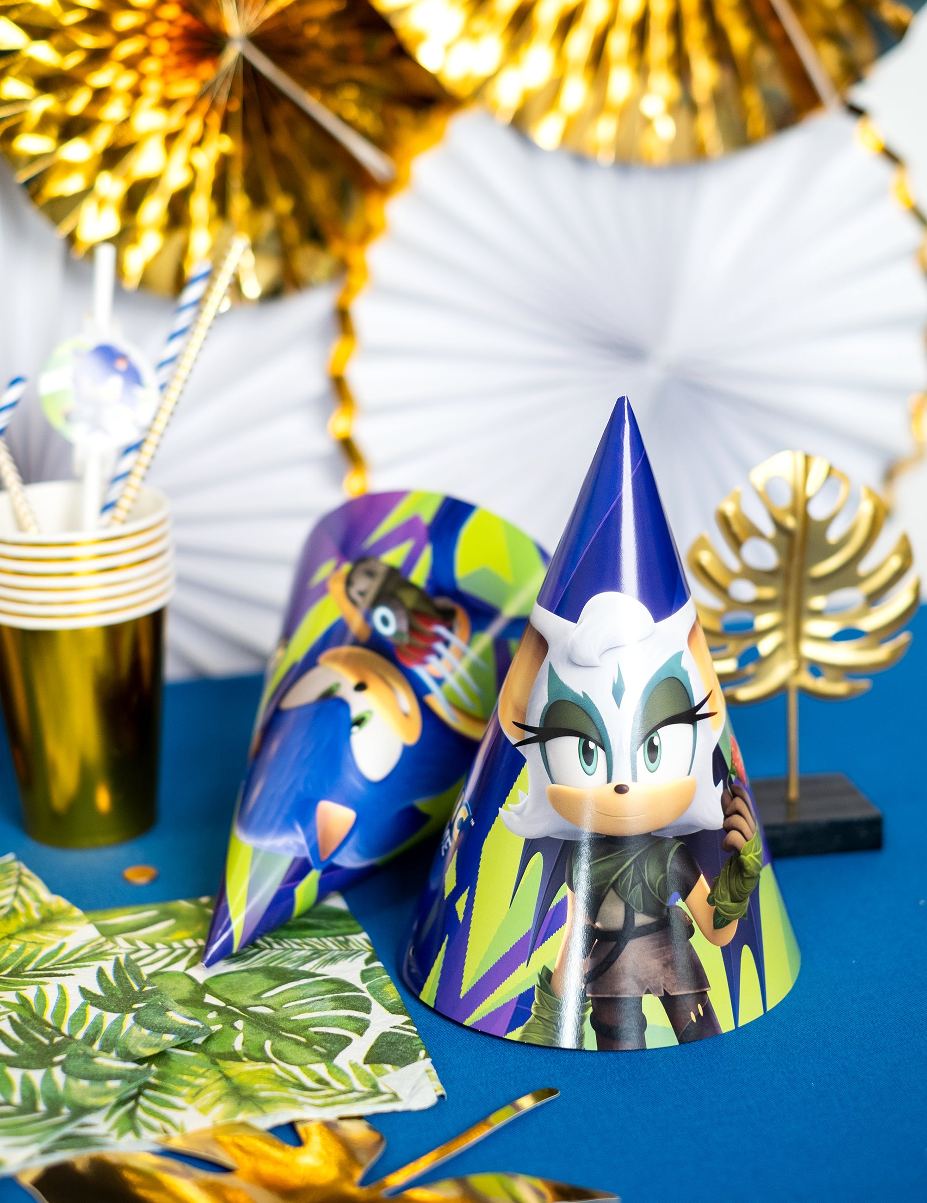 Mise en situation festive du chapeau de fête Sonic Prime