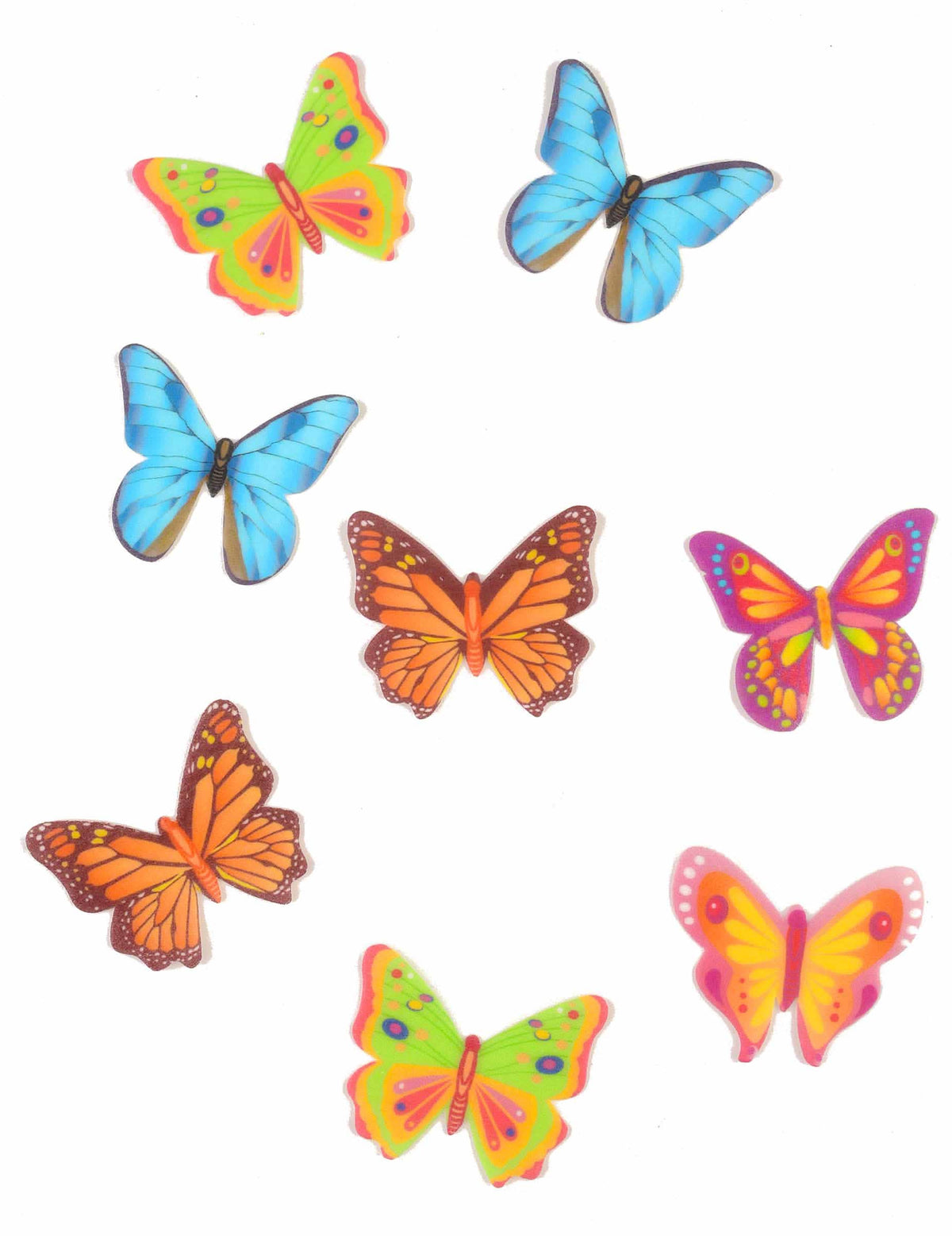 Décorations pour gâteau papillons azyme multicolores