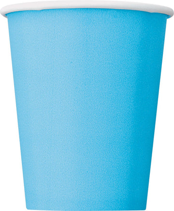 Пастелно синьо картонено чаши за парти